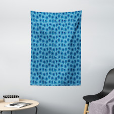 Retro Style Aquatic Tones Tapestry