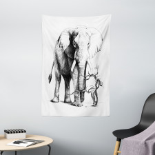 Big Mammal Sketch Tapestry