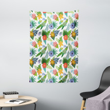 Layout of Colorful Flowers Tapestry