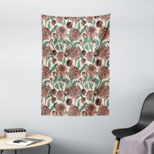 Graphical Chrysanthemums Tapestry