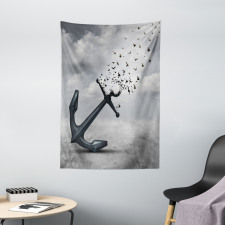 Flying Seagulls Grey Tapestry