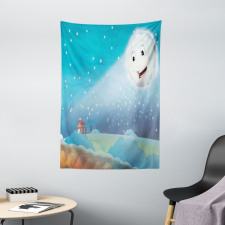 Cartoon Lunar Smiling Tapestry