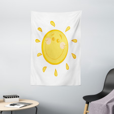 Simple Happy Sun Character Tapestry