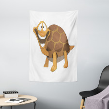 Single Happy Turtle Design Tapestry