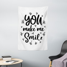 Hand Drawn You Make Me Smile Tapestry