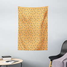 Flies and Hexagon Shapes Tapestry