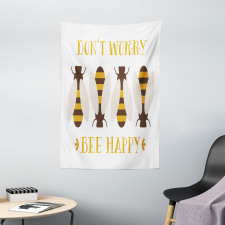 Don't Worry Bee Happy Tapestry