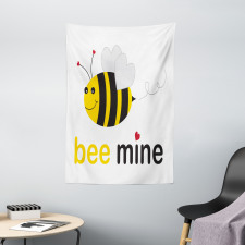 Bee Mine Romantic Cartoon Tapestry