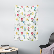 Pointy Petals Leaves Art Tapestry