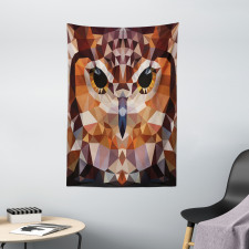 Geometric Mosaic Owl Art Tapestry