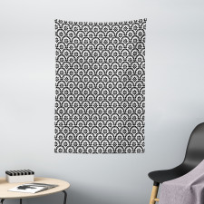 Monotone Round Leafy Items Tapestry