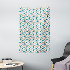 Pastel Big Polka Dots Art Tapestry