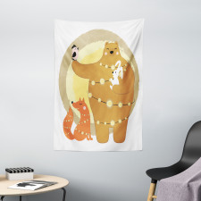 Friends Rabbit Bird Fox Tapestry