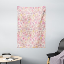 Outline Abstract Flowers Art Tapestry