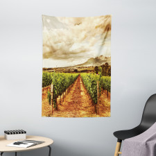 Cloudy Vineyard in Fall Tapestry