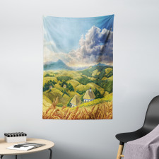 Summer Rural Houses Tapestry