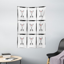 Arrow Hearts Pattern Tapestry