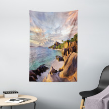 Rock Sandy Beach Island Tapestry