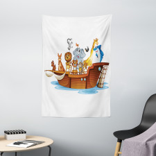 Animals on Mystic Boat Tapestry