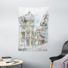 European City Sketch Tapestry