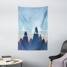 Pastel Mountains and Clouds Tapestry