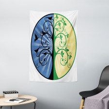 Ying Yang Tree Asian Tapestry