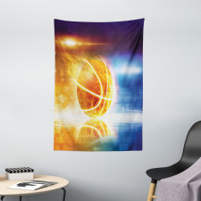 Burning Basketball Art Tapestry