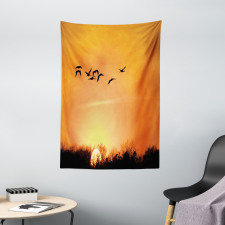 Migration Sunset Orange Tapestry