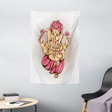 Bohemian Elephant Lotus Tapestry