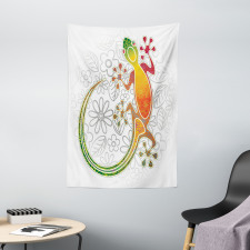 Art Frog Flowers Tapestry