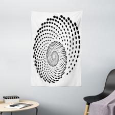 Spiral Monochrome Black Tapestry