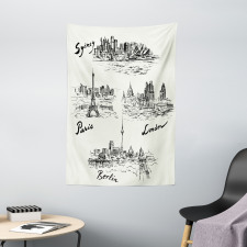 World's Famous Cities Tapestry