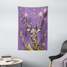 Wild Rein Deer Hand Drawn Tapestry