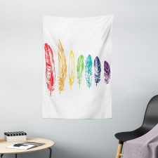 Rainbow Feathers Tapestry