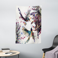 Lily Birds Watercolor Tapestry