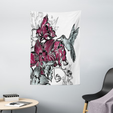 Orchids and Hummingbird Tapestry