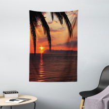 Sunrise on Sea and Palms Tapestry