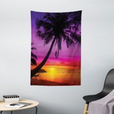 Palm Shadow at Sunset Tapestry