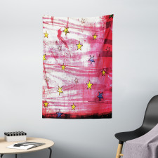 Red Grunge Celestial Tapestry