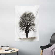 Fall Tree Monochrome Art Tapestry