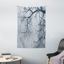 Rainy Day Winter Branches Tapestry