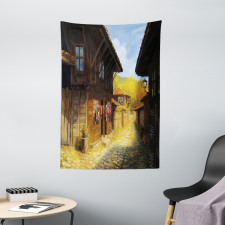 Wooden Houses in Fall Tapestry