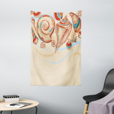 Seashells Pastel Colored Tapestry