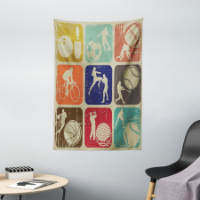 Grunge Sports Banners Tapestry