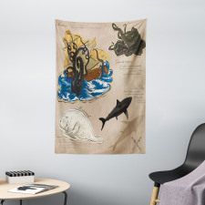 Sea Monsters Pirate Tapestry