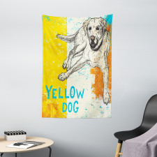 Grunge Sketch Dog Art Tapestry