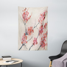 Vintage Sakura Flowers Tapestry