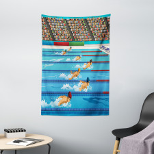 Olympics Swimming Race Tapestry