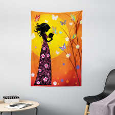 Floral Dress Tapestry