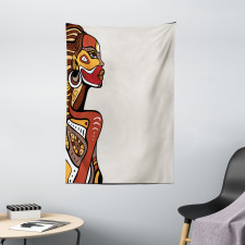 Hand Drawn Woman Art Tapestry